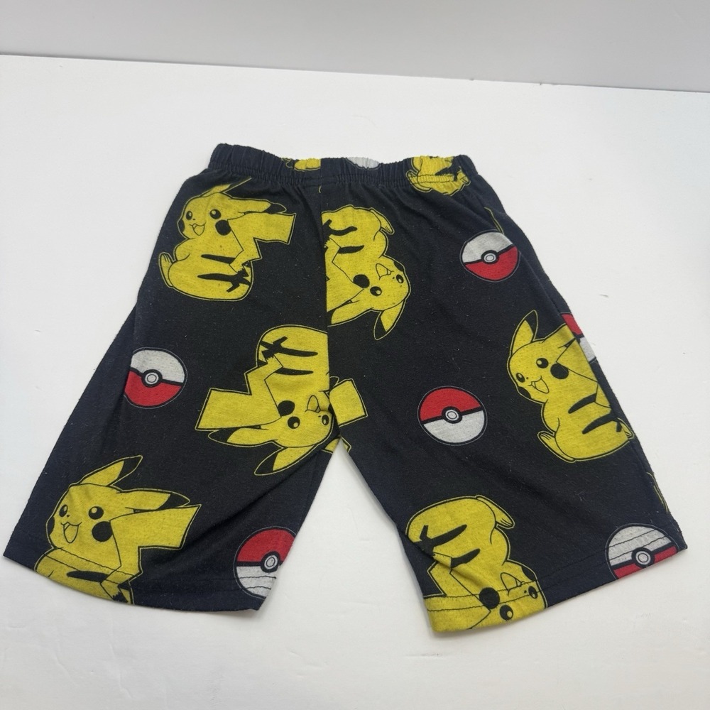 Pokemon Pajamas Set Pikachu Pants T Shirt Shorts Boy Girl 4/5 Black Yellow - Picture 5 of 15